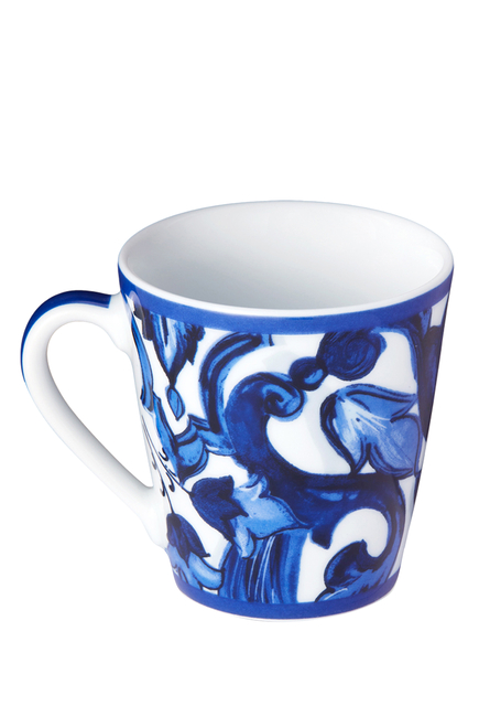 Blu Mediterraneo Fiore Foglie Mug